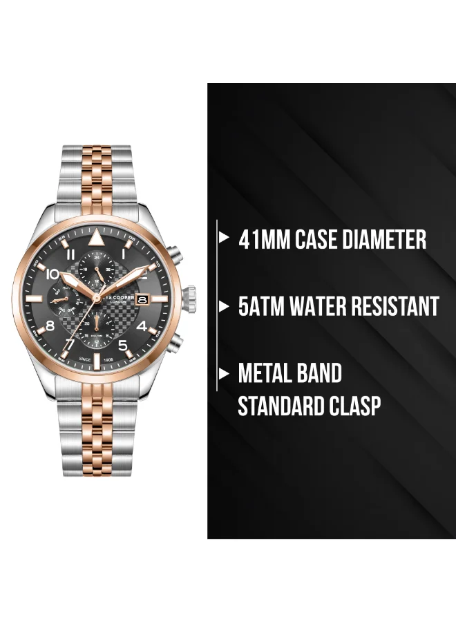 Lee Cooper  Men's METAL Multi Function Watch LC08318.560 - 41 mm for Men | Best Price UAE
